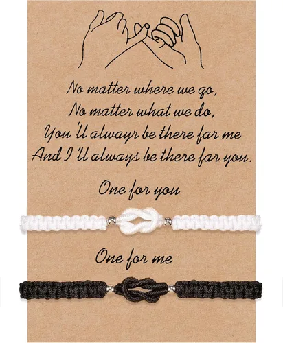 Vista 11 de BOCHOI Pinky Promise Pulseras a Juego a Distancia para Parejas Mejor Amigo BFF Pulsera de Amistad Madre Hijo Hija Niño Niña Él Ella Novia Novio