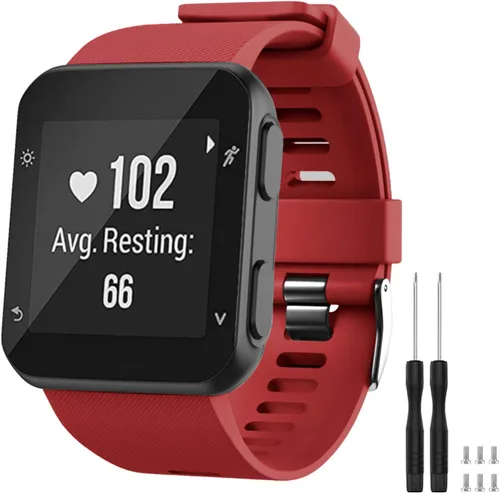 Vista 22 de GVFM banda compatible con Garmin Forerunner 35, silicona suave correa de repuesto para reloj inteligente Garmin Forerunner 35, se ajusta a muñeca