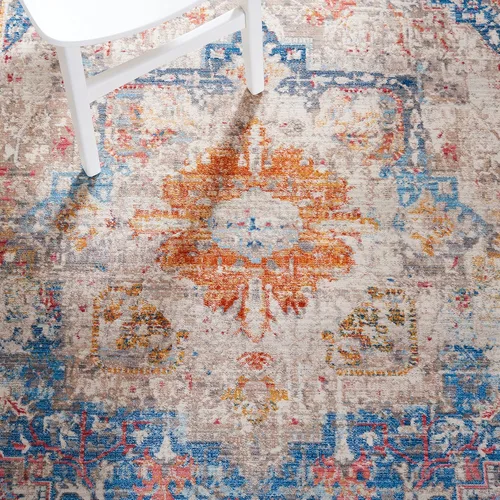 Vista 6 de SAFAVIEH Persian Collection - Alfombra para pasillo, 2.2 x 6 pies, azul y multicolor, diseño oriental envejecido, no desprende pelusa y de fácil