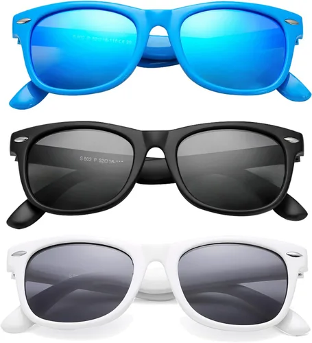 Vista 25 de Lentes de sol polarizados de goma elastómero termoplástico (TPEE) flexible, para niñas y niños de 3 a 9 años