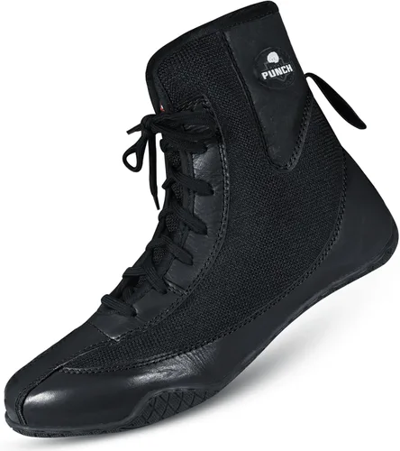 Vista 6 de Zapatos de boxeo profesionales para hombres y mujeres Zapatos de boxeo transpirables Zapatos de suela de goma antideslizante para campeones Negro