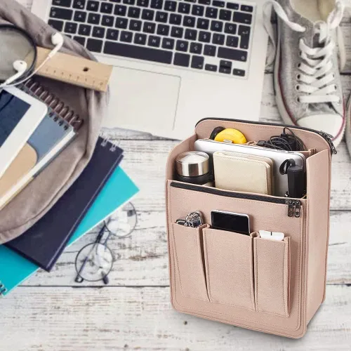 Vista 6 de WADORN Organizador de mochila de fieltro, divisor de bolsa pequeña para mochila, bolso, organizador de bolsa de fieltro para viaje, mochila