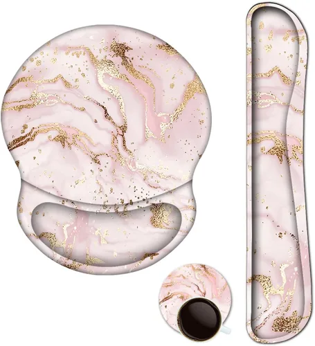 Vista 13 de ArtSo - Reposamuñecas mejorado para el teclado y la alfombrilla del mouse, almohadilla de gel ergonómica con base de goma antideslizante