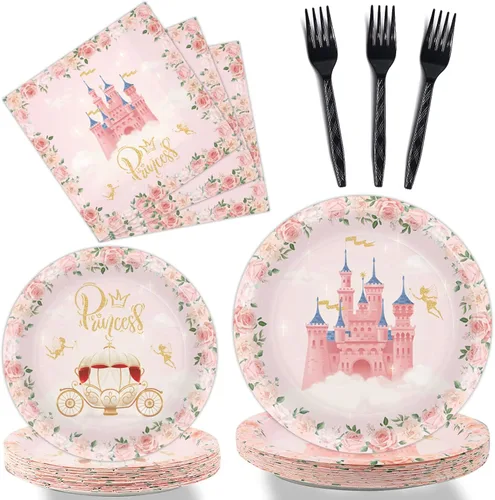 Vista 37 de 96 Piezas Platos y Servilletas de Fiesta de Cumpleaños Sweet 16 Color Oro Rosa Suministros para Fiestas Juego de Vajilla para Fiesta de Dieciséis