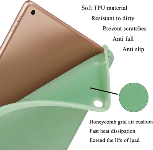 Vista 2 de Funda compatible con Apple iPad 9.7 2018 iPad 6ª generación/iPad de 5ª generación 2017 con soporte para lápices, funda protectora delgada y suave