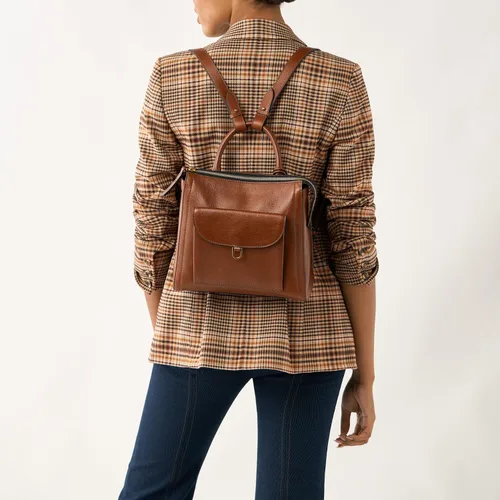 Vista 5 de Fossil Parker - Mini mochila de cuero para mujer Marrón