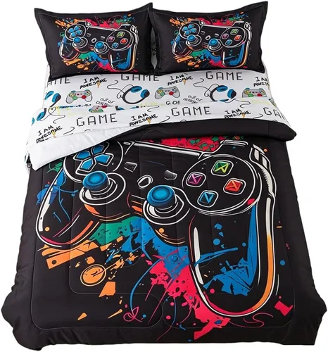 Vista 15 de Juego de edredón de 6 piezas con diseño de baloncesto, ropa de cama negra tamaño individual para niños, adolescentes y adultos, con pelotas