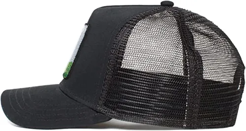 Vista 4 de Gorra de camionero, sombrero de malla ajustable Snapback, gorra negra Capybara, gorra de béisbol de malla, sombrero bordado Capybara. Unisex