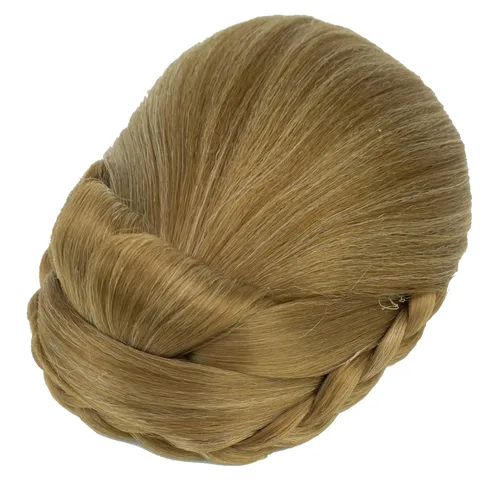 Vista 24 de IMISSU Cubierta de pelo trenzado con moño, piezas de cabello en forma de dona, coleteros para cabello con clips de peluca, recogida y recogida