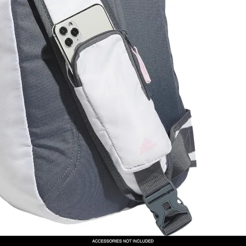 Vista 7 de adidas Mochila Prime Sling unisex para adultos, BlancoGrisOrquídea Fusión Púrpura, Prime Sling - Mochila cruzada de una sola correa
