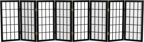 Vista 15 de Biombo portátil simple de 2 pies Biombo diseño Shoji, clásico diseño japonés 4 anchuras, 6 colores, Madera, Negro