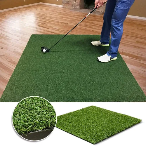 Vista 3 de Tapete de entrenamiento de golf, césped artificial para uso en interiores y exteriores, césped sintético para béisbol, fútbol, deportes de gimnasio