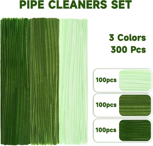 Vista 4 de KINGLAKE Limpiadores de tuberías verde oscuro a granel-300pcs limpiadores
