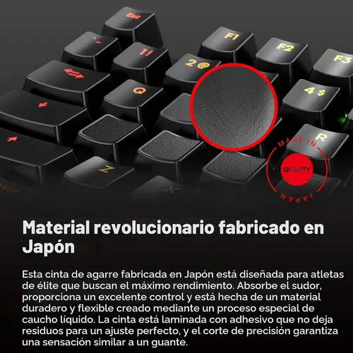 Vista 3 de Pulsar Gaming Gears SUPERGRIP - Cinta de agarre precortada para teclado prelaminada, absorbe el sudor, de alto rendimiento, universal