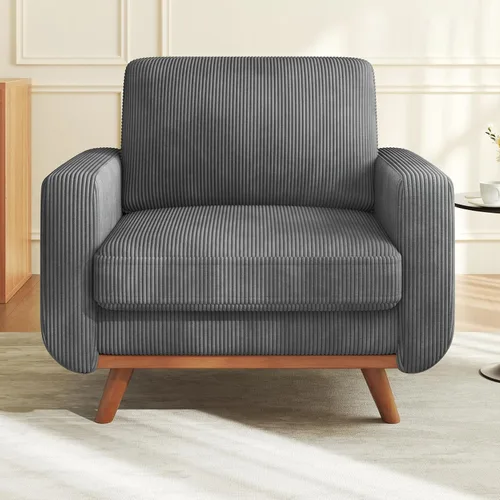 Vista 29 de Vesgantti Sofá modular en forma de U de 119 pulgadas, sofá modular de pana con asiento profundo y soporte de resortes, sofá convertible con 2 Beige