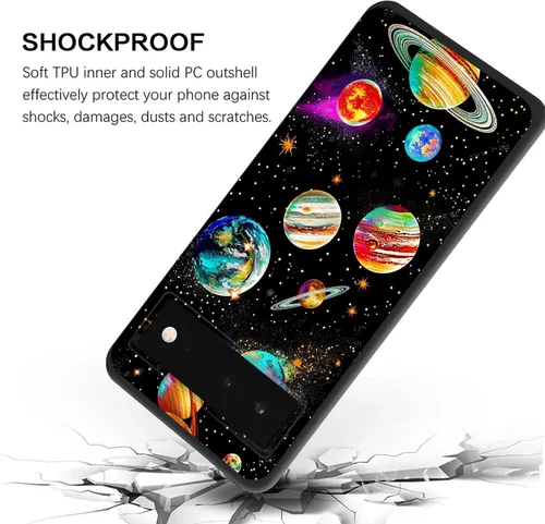 Vista 210 de Funda delgada para Google Pixel 4 XL, funda delgada de silicona de TPU suave a prueba de golpes para Google Pixel 4 XL, astronauta Galaxy
