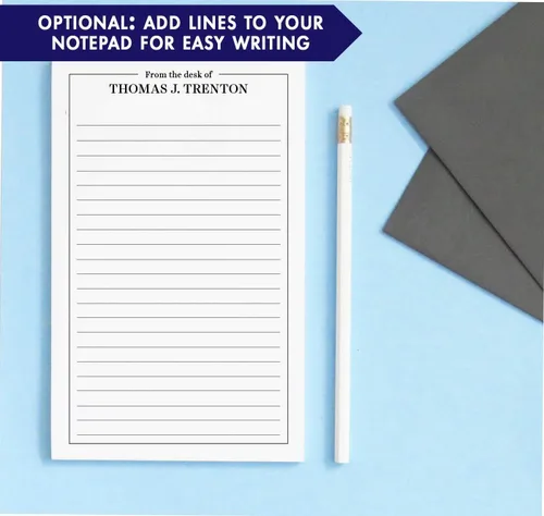 Vista 3 de From The Desk Of Men's Notepad - Bloc de notas profesionales para hombres o mujeres, regalo personalizado para hombres, juego de escritorio