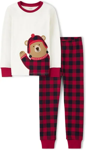 Vista 47 de Gymboree Conjunto de pijama unisex de algodón de Navidad de 2 piezas, niño grande, niño pequeño, gimnasio para bebé