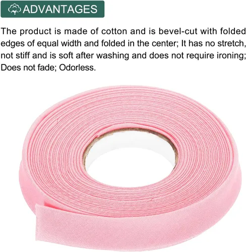 Vista 542 de MECCANIXITY Cinta al bies de doble pliegue de 1/2 pulgada de poliéster continuo a granel para costura, costura, dobladillo, encuadernación y Beige