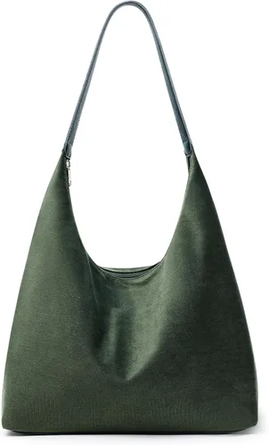 Vista 13 de KALIDI Bolso de Mano Casual de Cuero Vegano Bolso Hobo con Cremallera para Trabajo de Fin de Semana Bolso de Hombro para Viaje de Mujer
