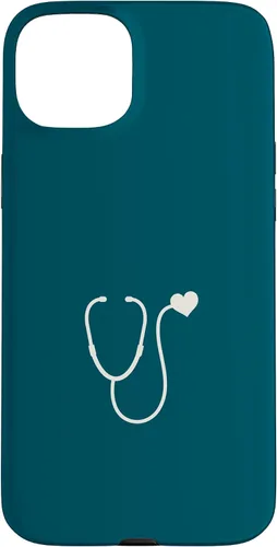 Vista 9 de iPhone 16 Dark Peacock Blue - Estuche para estetoscopio de corazón para enfermera o médico