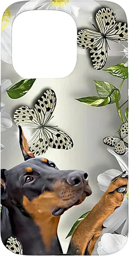 Vista 14 de Doberman Pinscher Daisy and Butterfly Case for iPhone 17