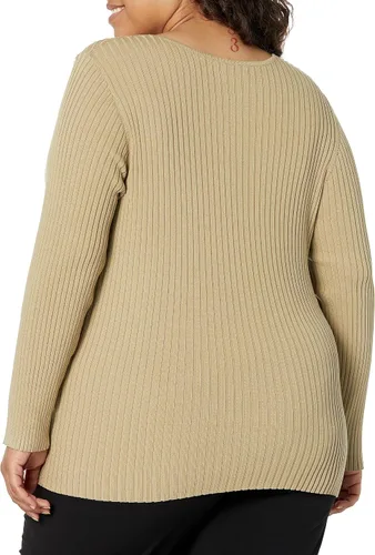 Vista 2 de Calvin Klein Women's Everyday Viscose Nylon Knot Key Hole Ribbed Sweater
