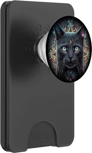 Vista 8 de Cat Lover Mandala Design Tribal Artwork Cat PopSockets Adhesive PopGrip
