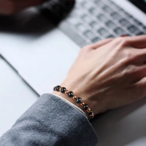 Vista 5 de PEALICIOUS Copper Bracelet for Women and Men with 3800 Gauss Magnetic Bead
