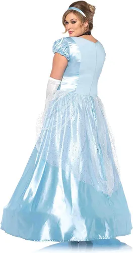 Vista 3 de Leg Avenue Disfraz clásico de princesa de Cenicienta para mujer, Azul Patchwork