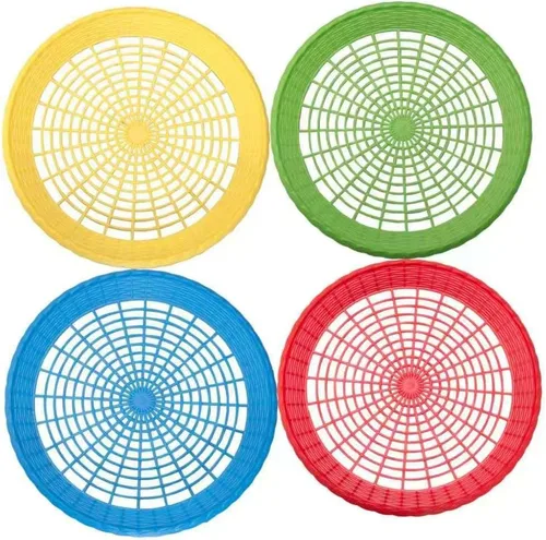 Vista 2 de Paquete de 24 soportes de plástico reutilizables para platos de papel tejido resistente (colores surtidos)