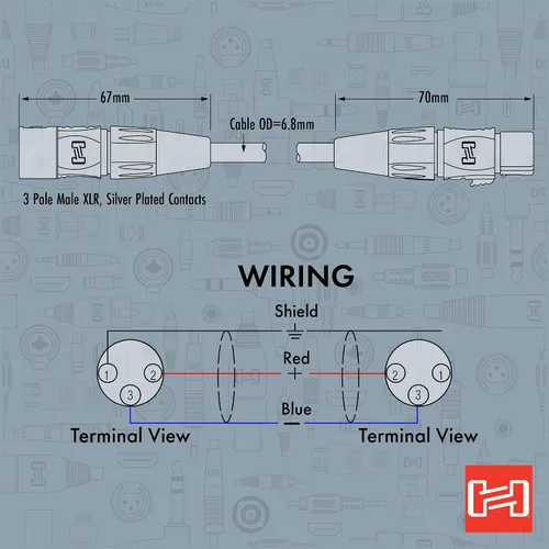 Vista 7 de Hosa HMIC-010 - Cable de micrófono Pro, REAN XLR3F a XLR3M, 10 pies