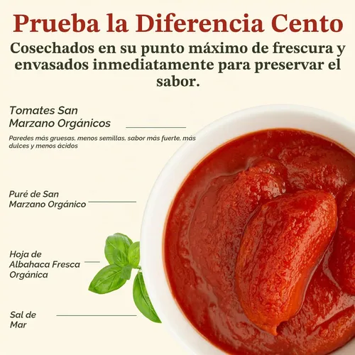 Vista 3 de CENTO San Marzano Tomates pelados orgánicos, 28 oz (Paquete de 6)