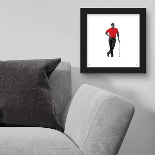 Vista 3 de Gallery Pops Tiger Woods - Arte de pared con enfoque, versión enmarcada negra, 12 x 12 pulgadas
