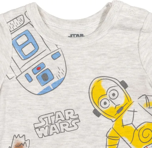 Vista 4 de STAR WARS The Mandalorian Grogu Yoda R2-D2 Chewbacca C-3PO - Mameluco para bebé y sombrero de sol para recién nacido a bebé