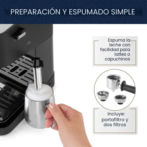 Vista 3 de De'Longhi Stilosa - Máquina compacta de café expreso, espumador de leche