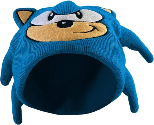 Vista 2 de Seven Times Six Sonic The Hedgehog - Gorro para disfraz con cara bordada en 3D color azul