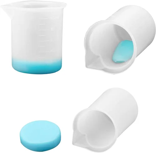 Vista 6 de Gartful Vasos medidores de silicona de 3.4 fl oz para mezcla de resina, 6 tazas mezcladoras para resina epoxi, moldes de fundición de joyas, pintura