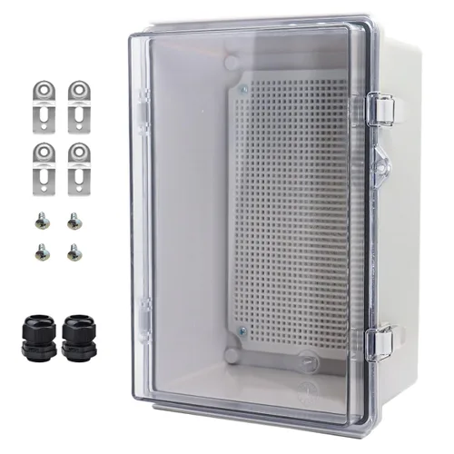 Vista 9 de Caja Eléctrica Impermeable para Exteriores Caja de Conexiones Resistente a la Intemperie IP67 Carcasa de Plástico ABS Caja de Proyecto para Gris