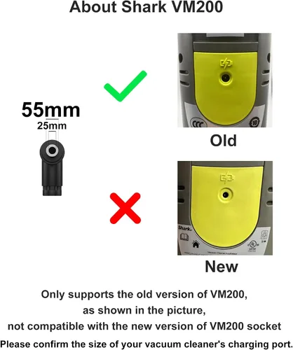 Vista 3 de Cargador para Shark Vacmop VM200 VM190 VM20026 VC200 UM200 UM205 VC205 Serie 10.8V Li-ion Batería Pro Inalámbrica de Piso Duro Trapeador - 5.5 x 2.5