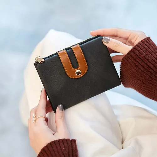 Vista 2 de TOPKULL Carteras para mujer, carteras de cuero plegables pequeñas para mujer, mini RFID, billeteras delgadas con cremallera, carteras compactas