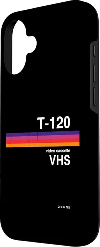 Vista 2 de Funda para disfraz de nostalgia retro para iPhone 16 con gráficos de cinta VHS de los años 80 y 90