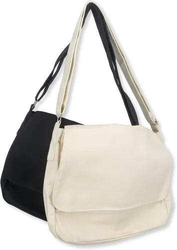 Vista 7 de Bolsa de mensajero de lona, bolsa cruzada de hombro, diseño simple, gruesa y resistente