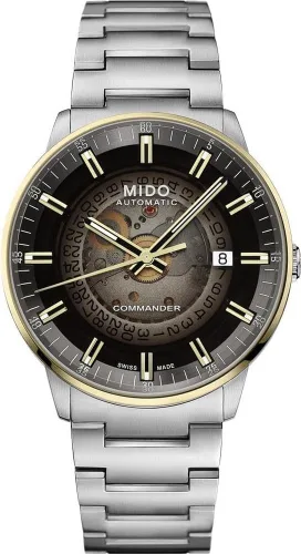Vista 5 de MIDO Commander Gradient - Reloj automático suizo para hombres - Esfera degradada transparente - Caja de acero inoxidable de 40mm Negro y negro