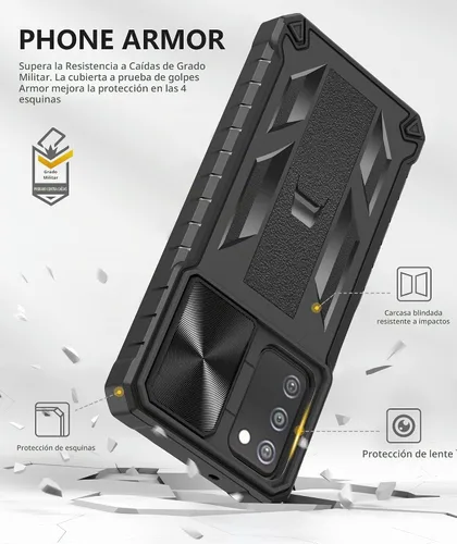 Vista 4 de SOiOS Funda protectora para Samsung Galaxy A03s con soporte y control