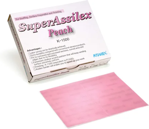Vista 7 de Super Assilex Hojas de lijado flexibles, Lime K-1000, gancho y bucle, 191-2507, 25 hojas