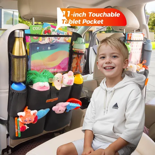 Vista 5 de SURDOCA Organizadores y almacenamiento de automóvil, organizador de asiento de automóvil mejorado con soporte para tableta de pantalla táctil de 11