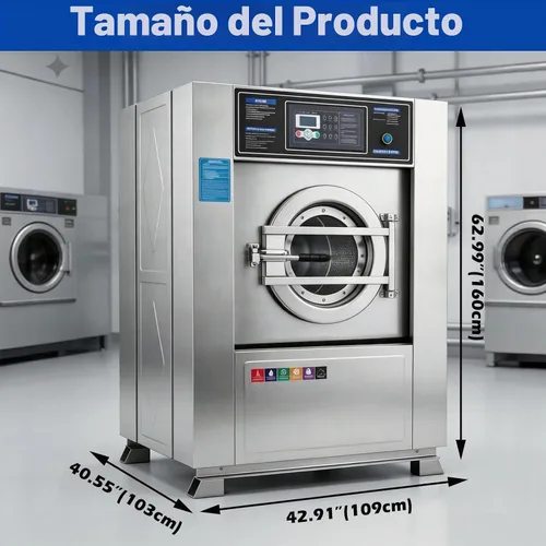 Vista 3 de TECHTONGDA Lavadora y secadora comercial Lavadora industrial para lavado de ropa, secado deshidratante, lavadora comercial 3 en 1, capacidad de 44