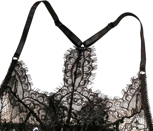Vista 5 de Lilosy Conjunto de lencería transparente con lazo de liguero inalámbrico para mujer, 3 piezas