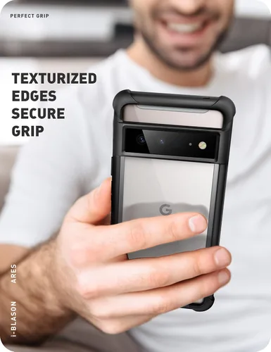 Vista 6 de i-Blason Ares - Funda protectora transparente para Google Pixel 6 Pro (2021), color negro